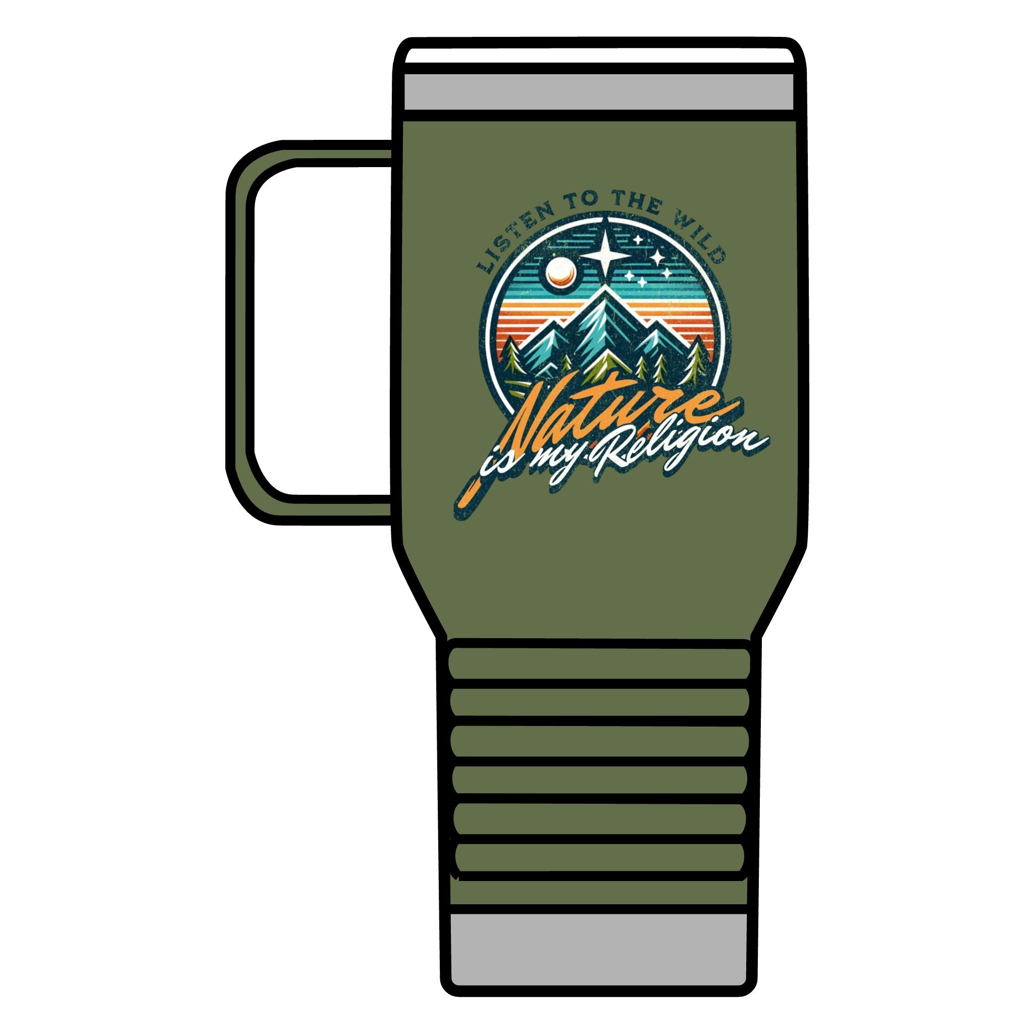 Listen To the Wild, Nature is My Religion Travel Mug - 20oz