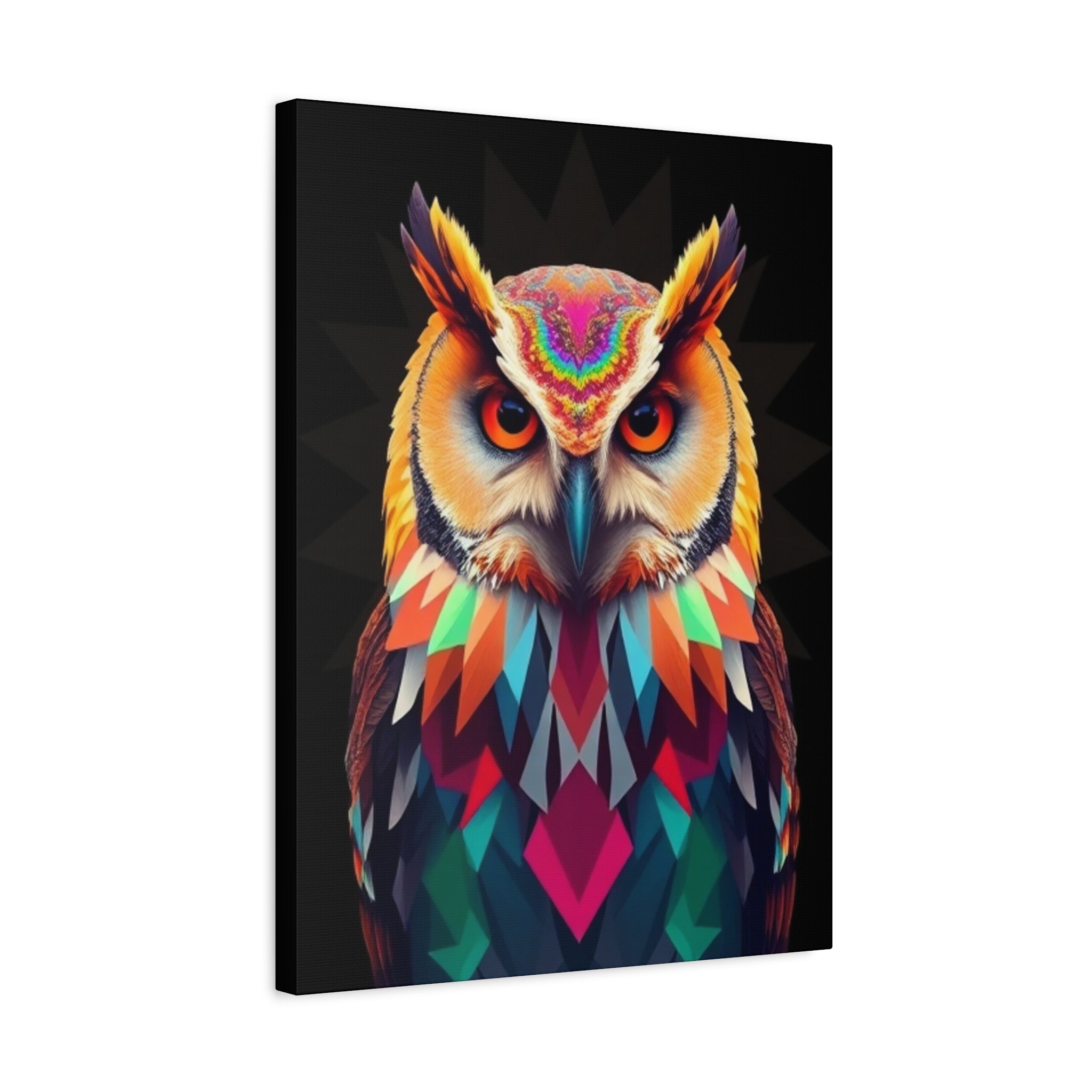Colorful Owl Canvas Wall Art - 1.25" Stretched Matte