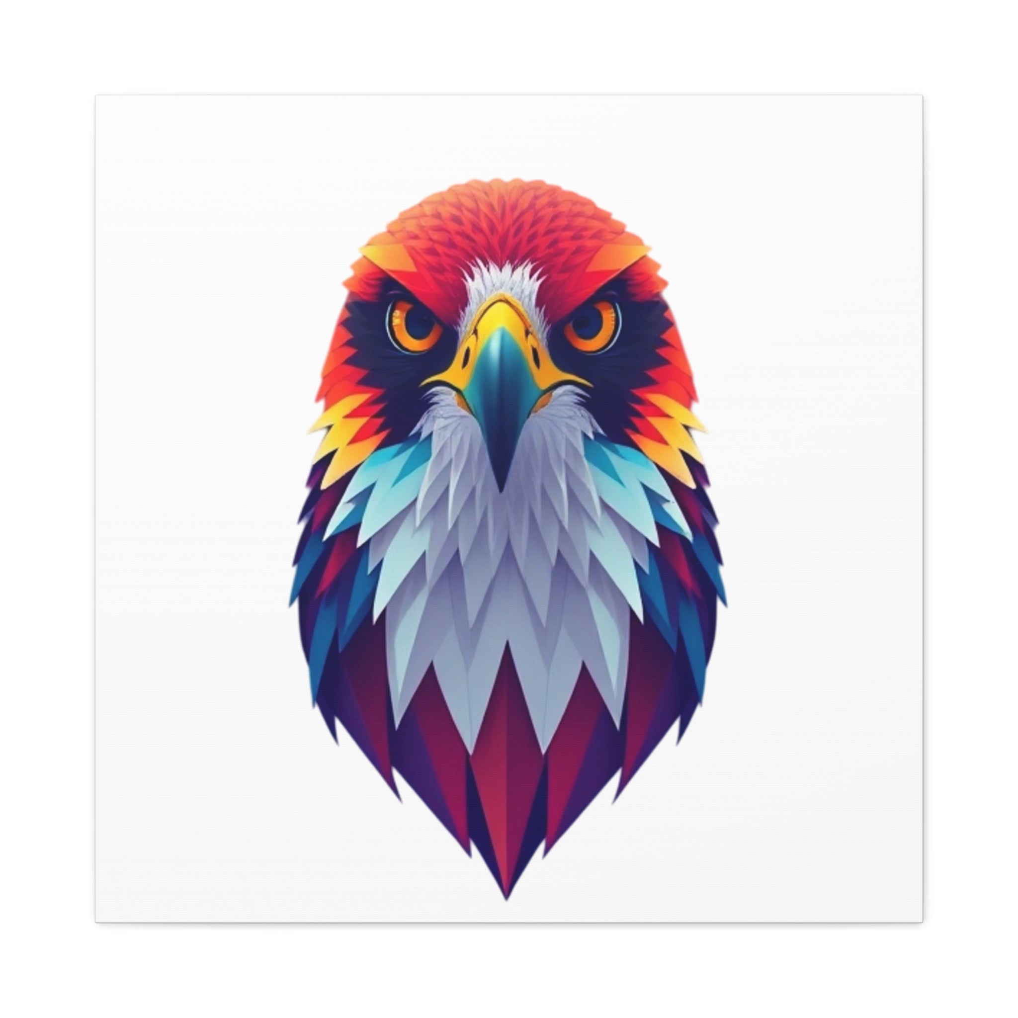 Vibrant Falcon Wall Art - Matte Stretched Canvas, Colorful Bird Decor