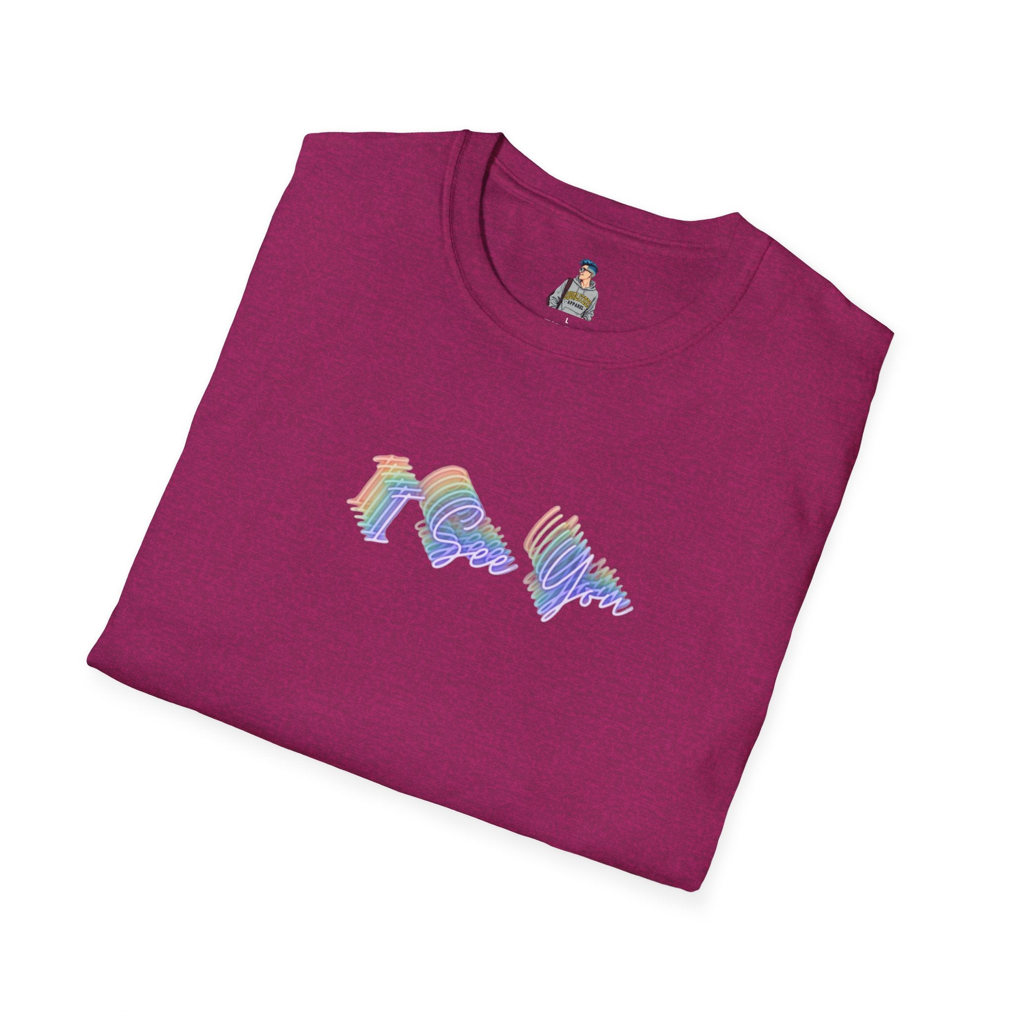I See You Unisex Softstyle T-Shirt - Colorful Wave Design for LGBTQ+ Visibility