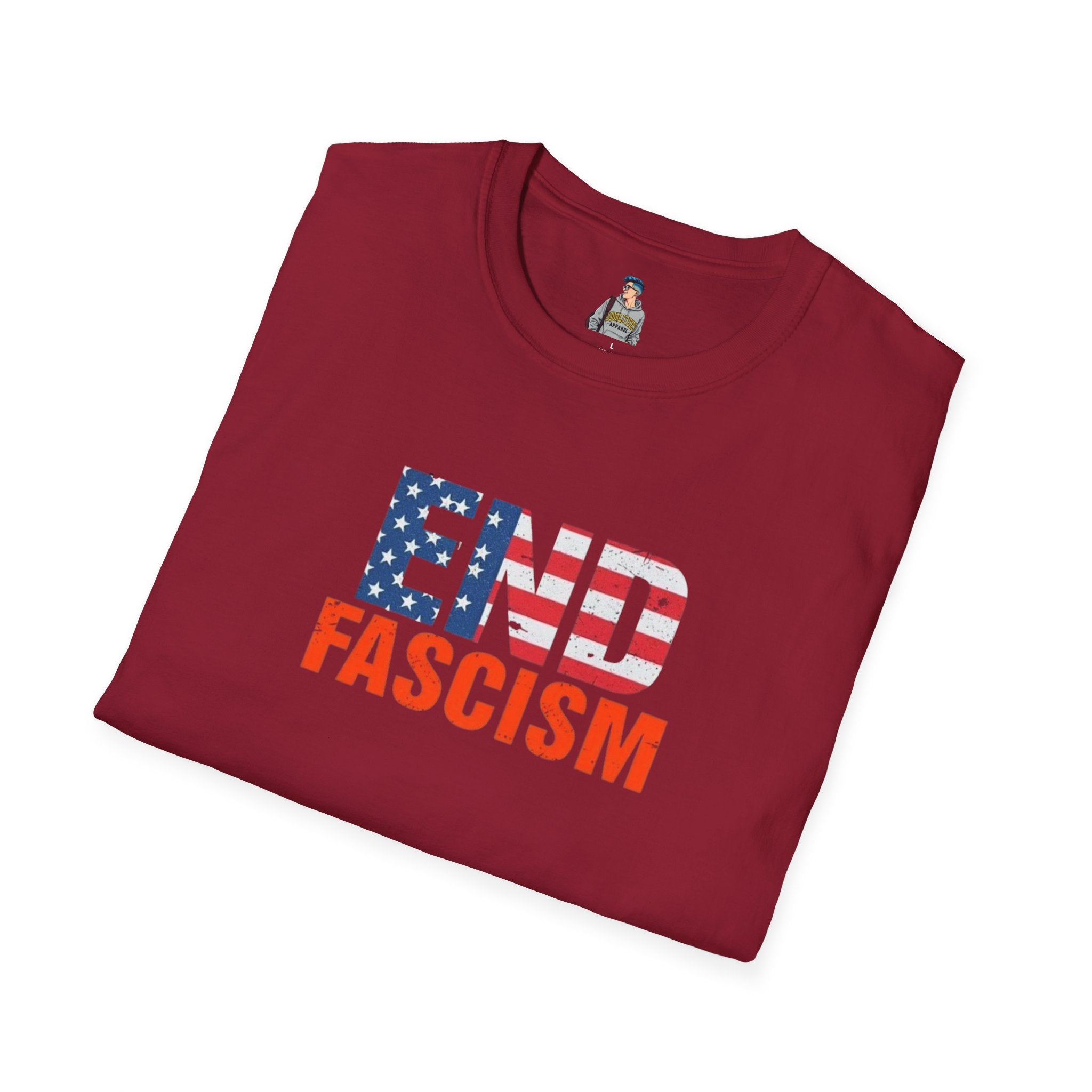 End Fascism Unisex Softstyle T-Shirt | Bold Patriotic Statement Tee
