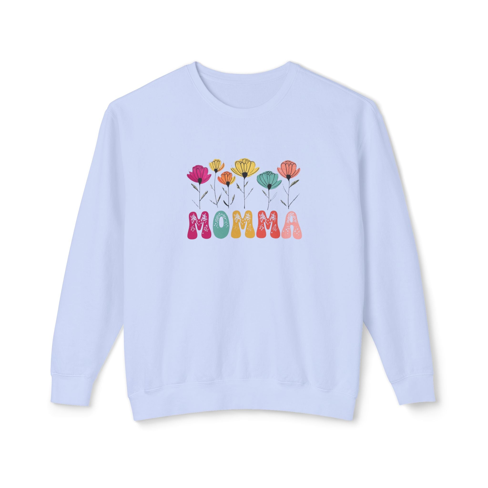 Unisex Lightweight Crewneck Sweatshirt - MAMA with Flowers