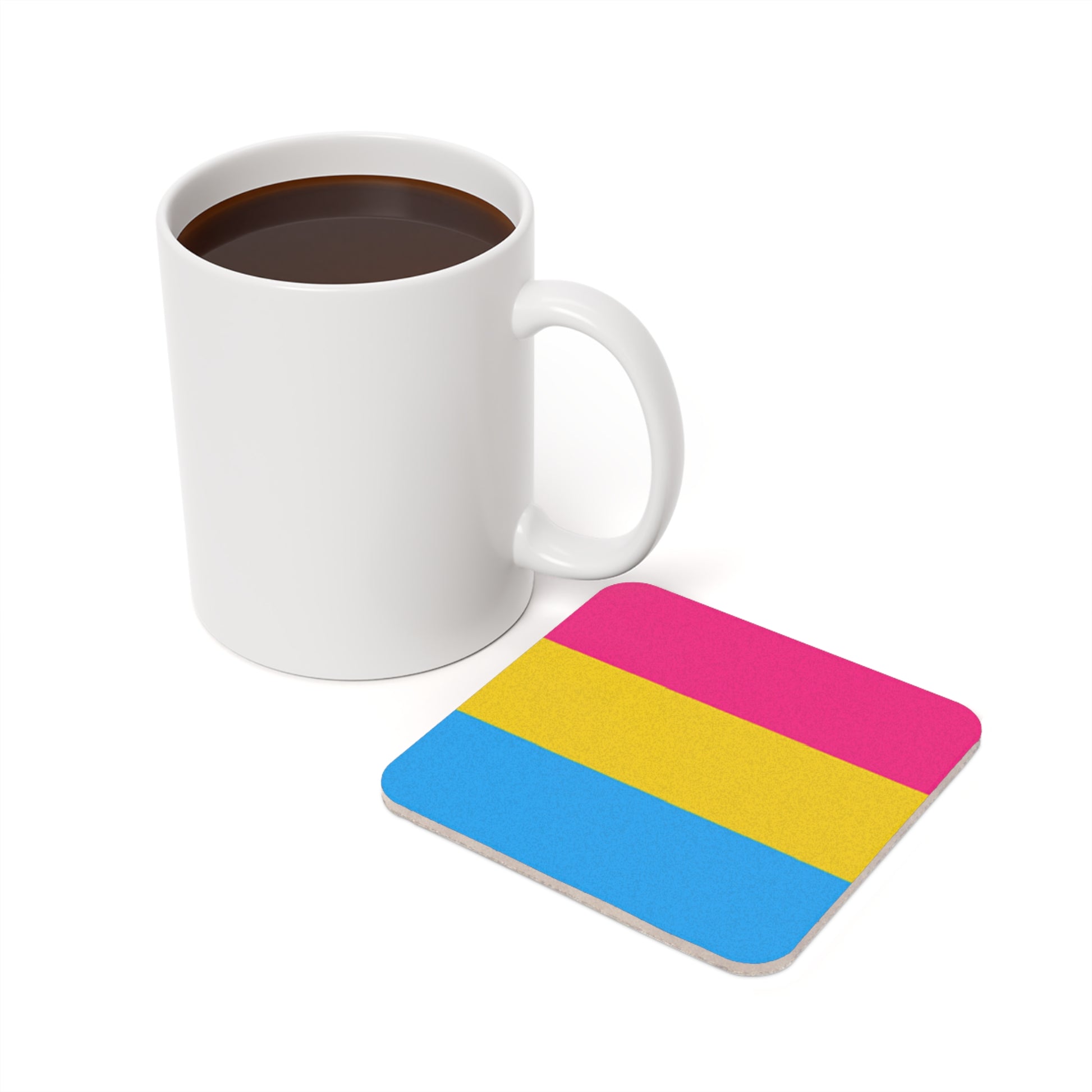 Pansexual Pride Cork Back Coaster | Fun Drinkware Accessory