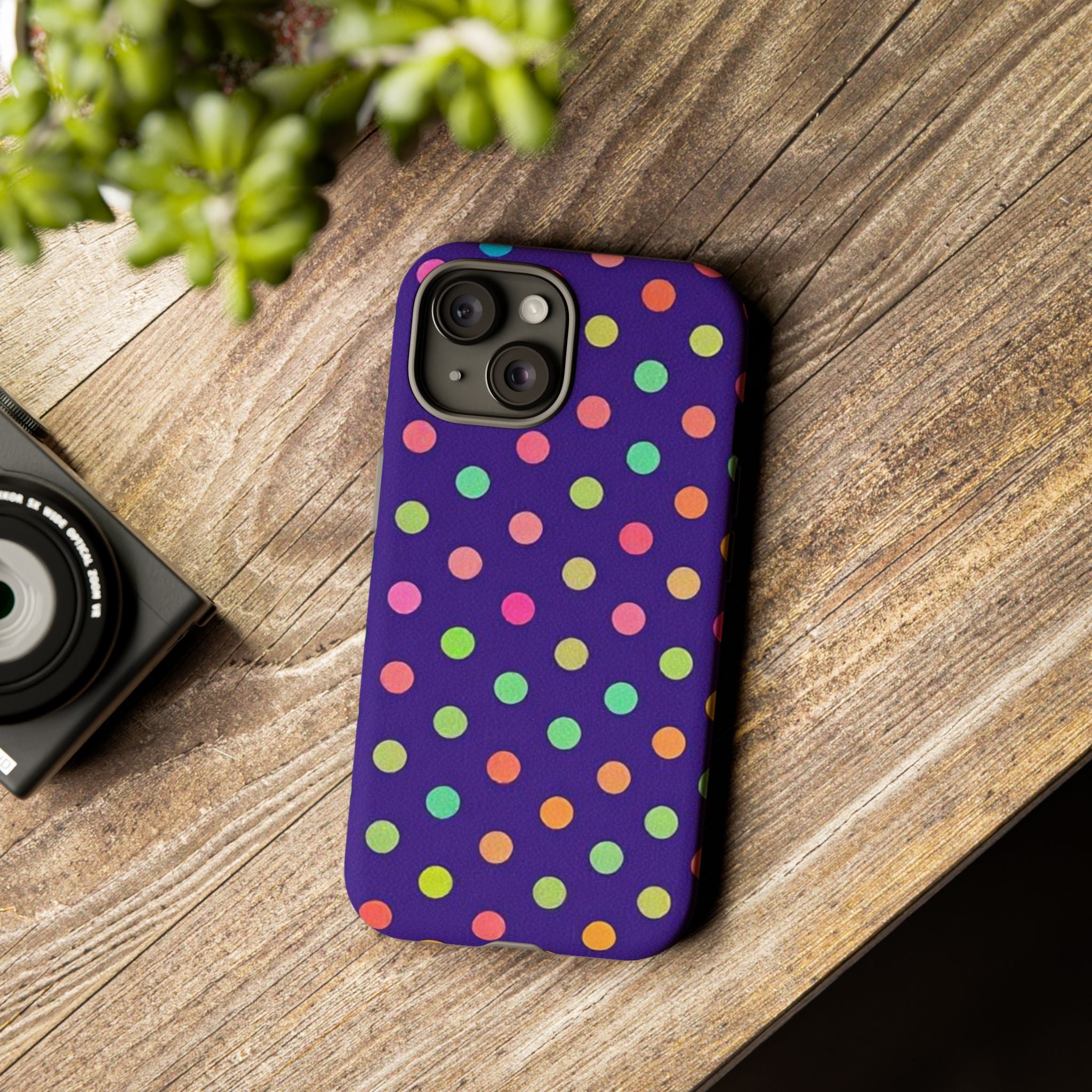 Colorful Polka Dot Tough Phone Case for iPhone