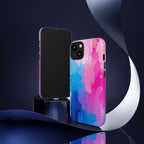 Android OR iPhone Compatible Cases - Pink and Blue Color Splash Design
