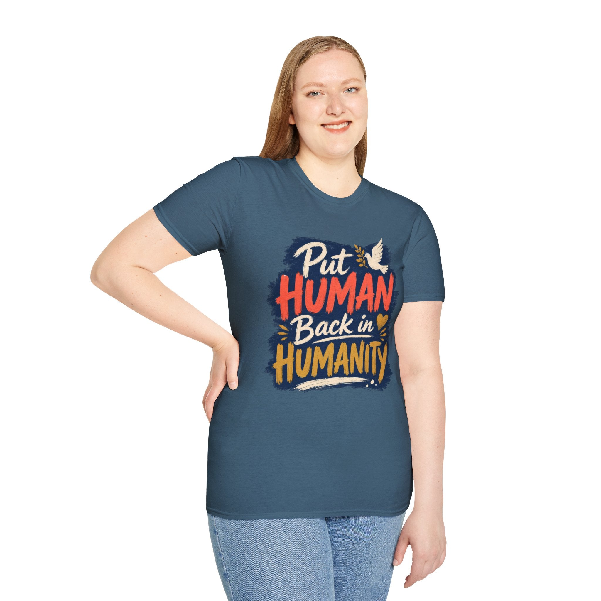 Put Human Back in Humanity T-Shirt — Inspirational Peace Dove Tee