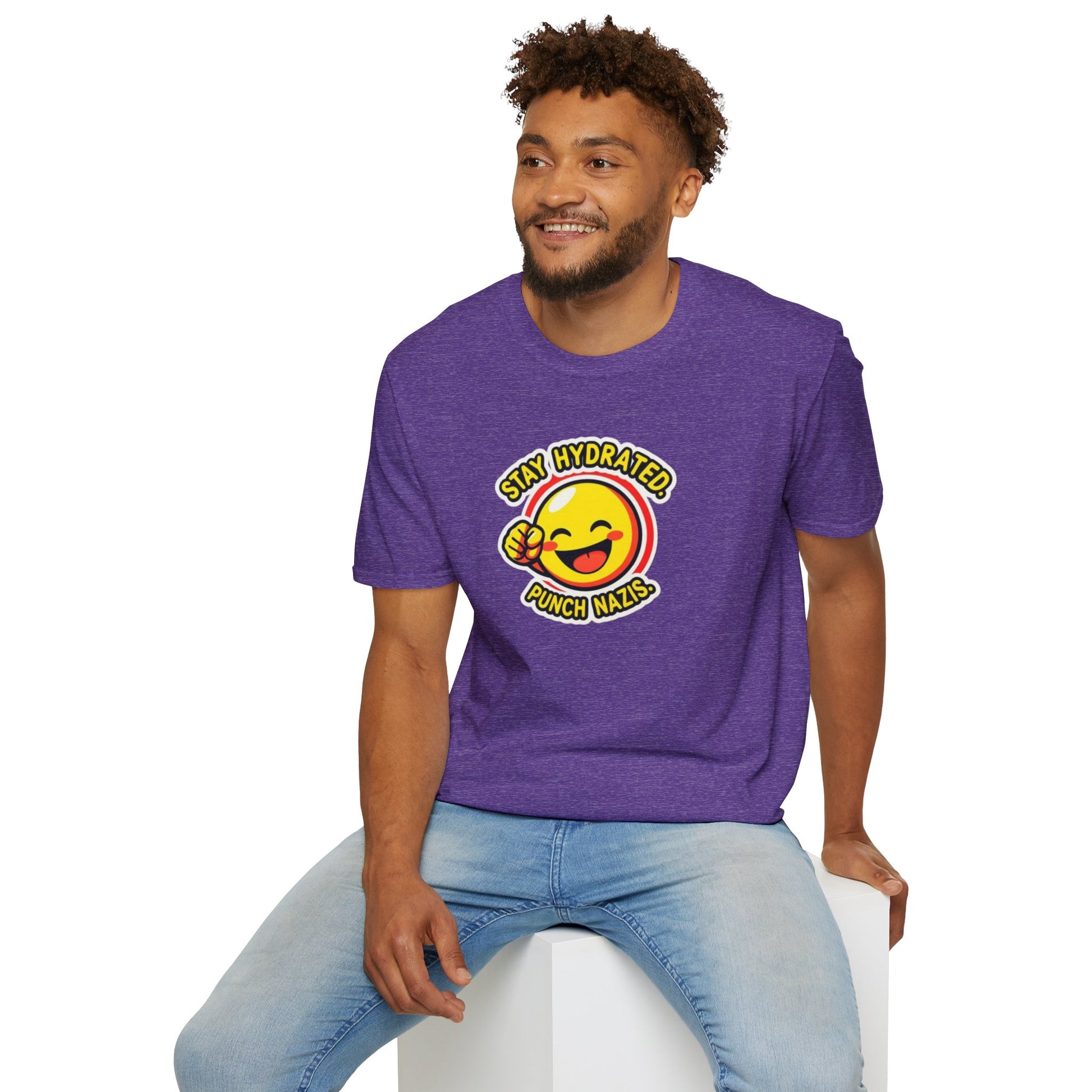 Stay Hydrated, Punch Nazis Funny Emoji T-Shirt