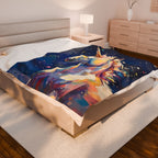 Unicorn Galaxy Velveteen Plush Blanket