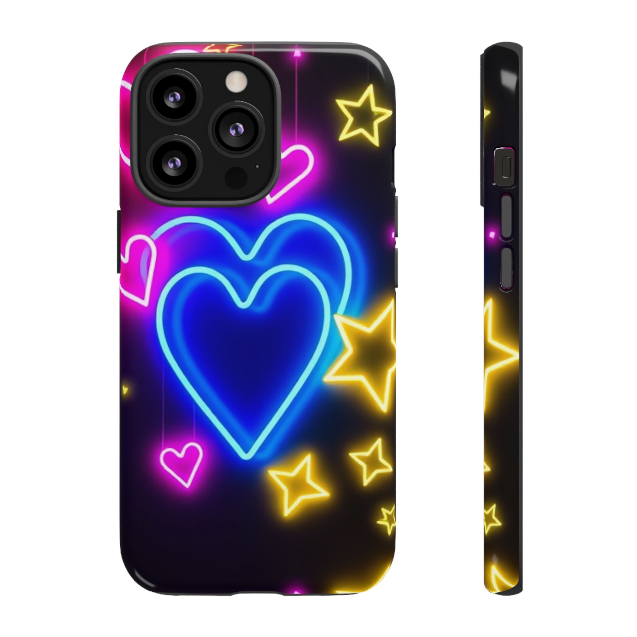 Android OR iPhone Compatible Cases - Neon Love Design - Unique Tough Cases