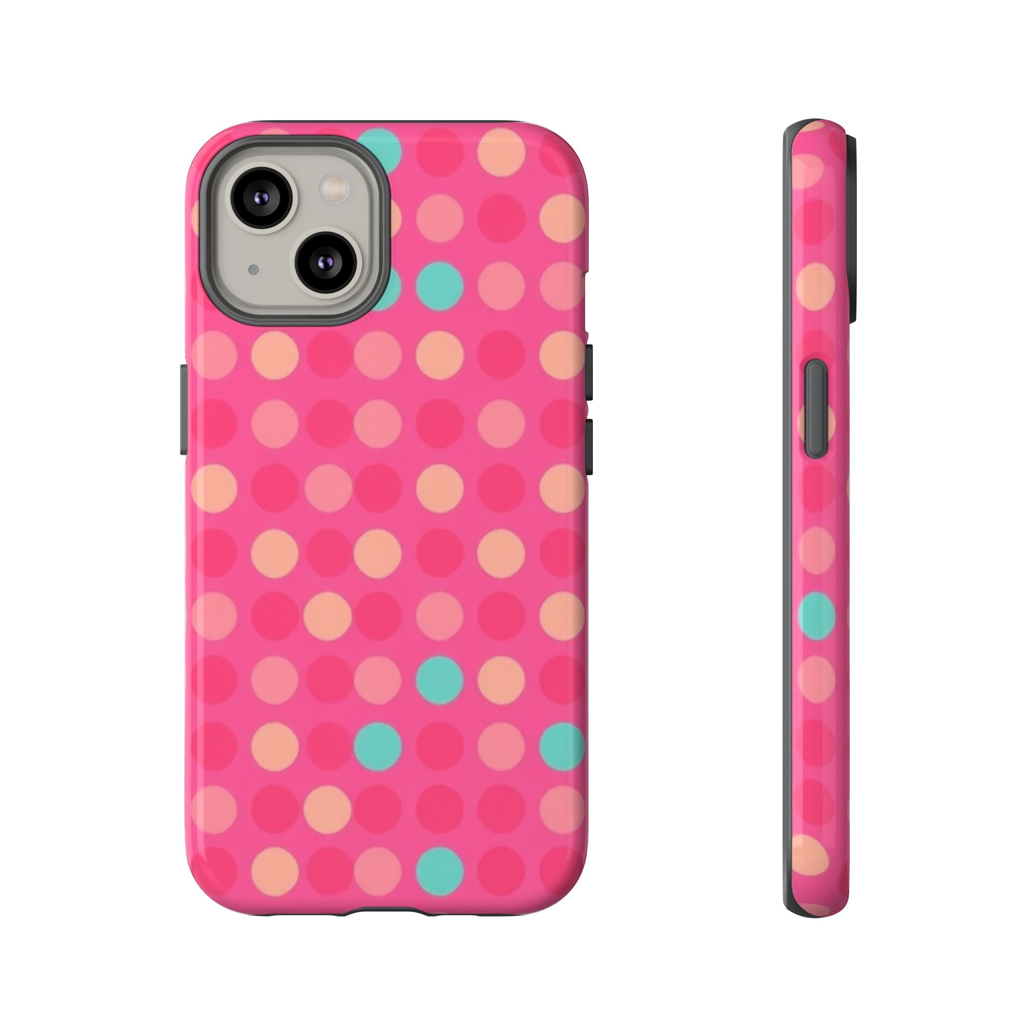 Android OR iPhone Protective Cases - Retro Polka Dots Pattern Tough Case
