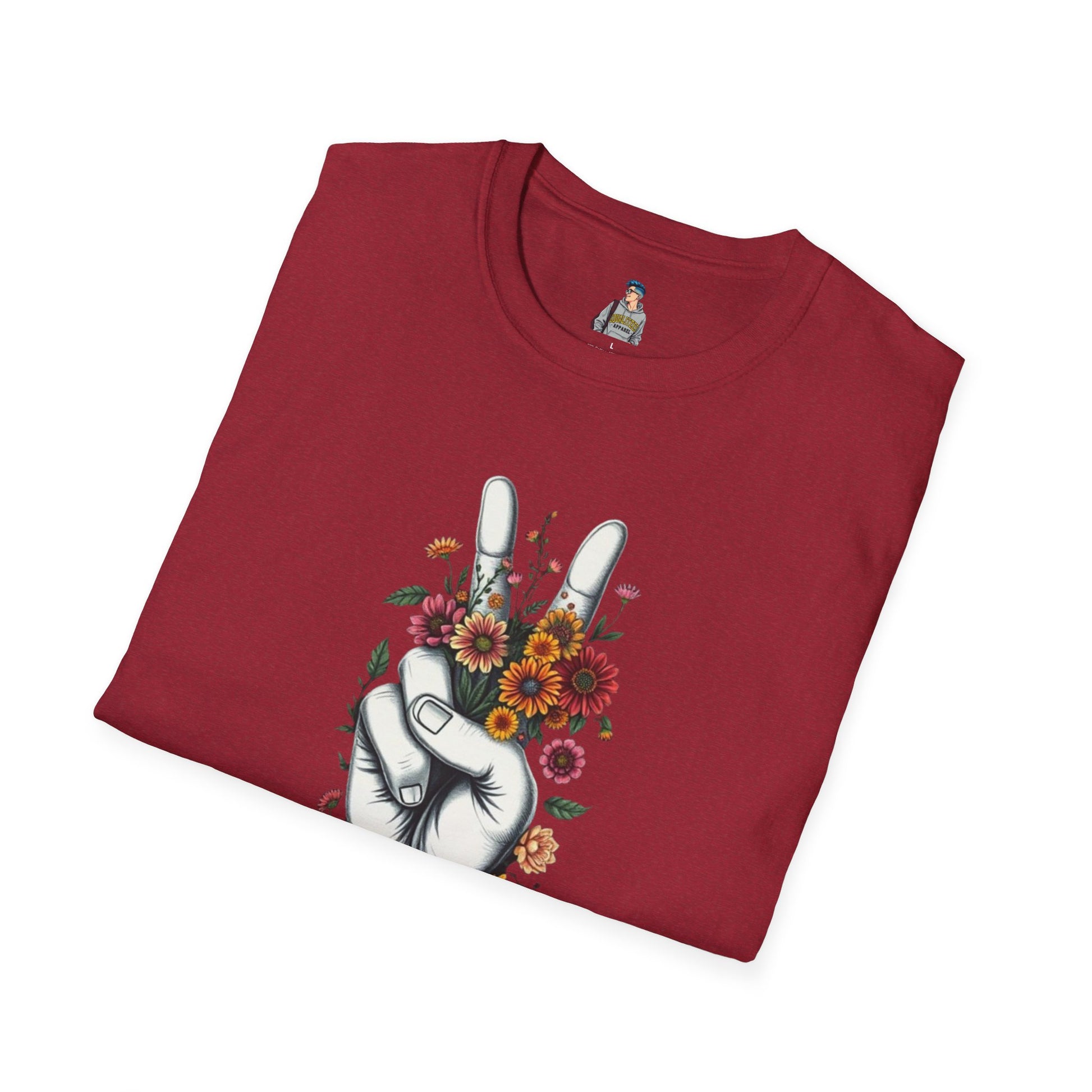 Grow Peace Unisex Softstyle T-Shirt - Boho Inspiration, Perfect for Festivals and Everyday Wear