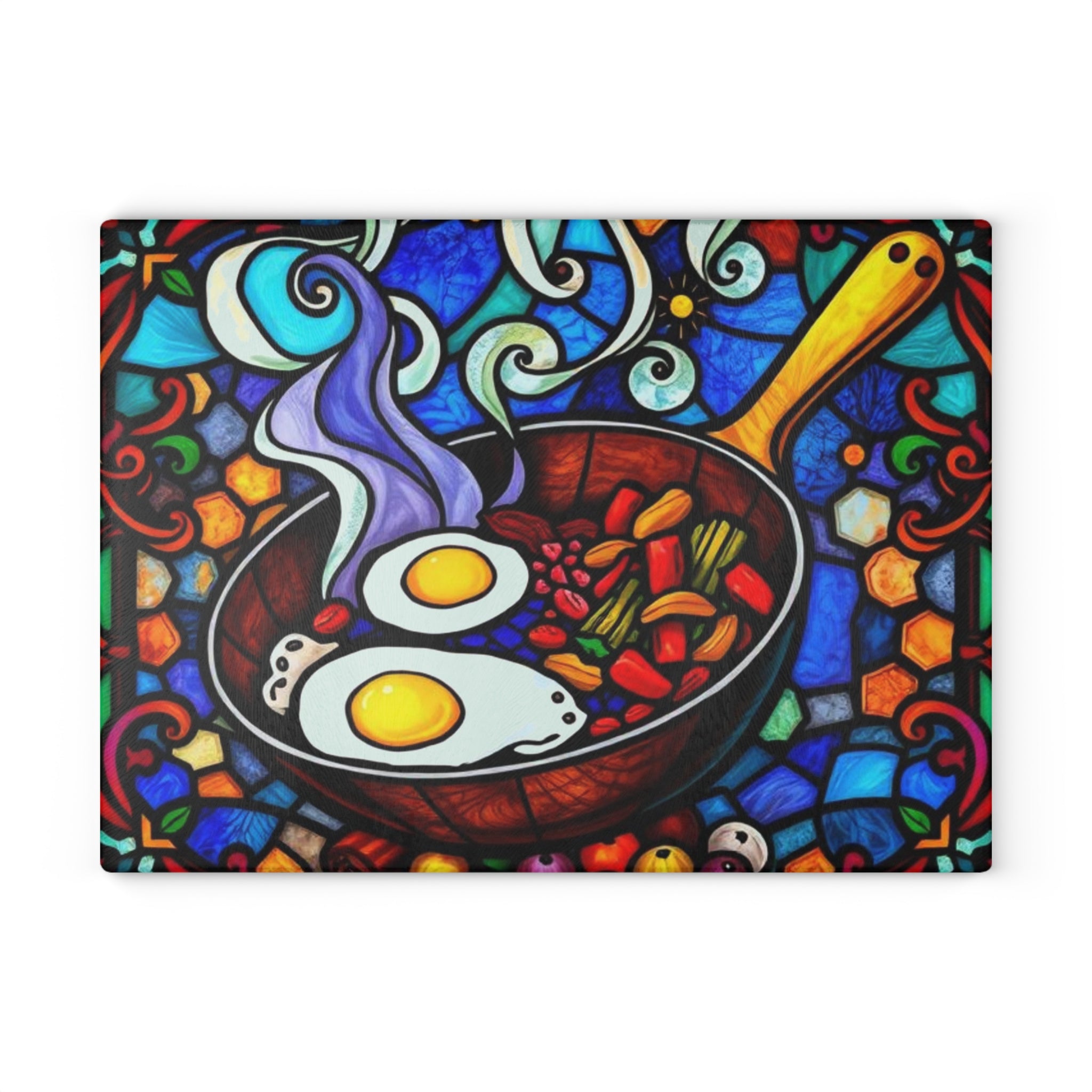 Vibrant Stained Glass Cooking Cutting Board - Perfect for Home Chefs & Food Lovers