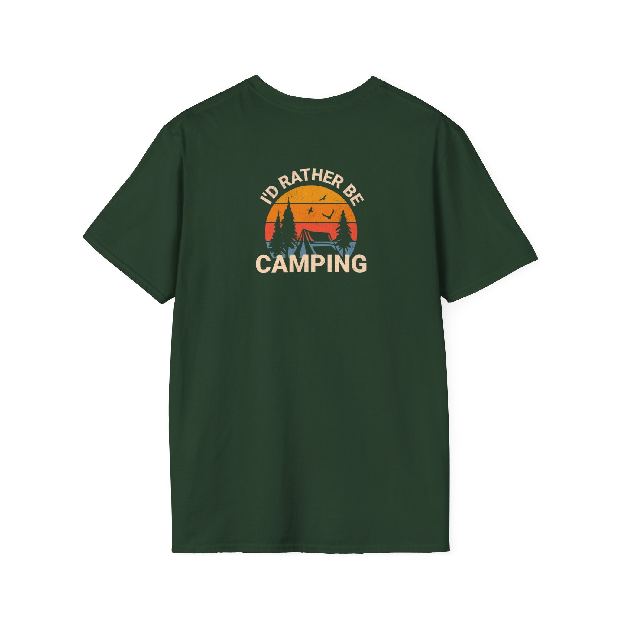 Unisex Softstyle T-Shirt - 'I'd Rather Be Camping' Adventure Tee