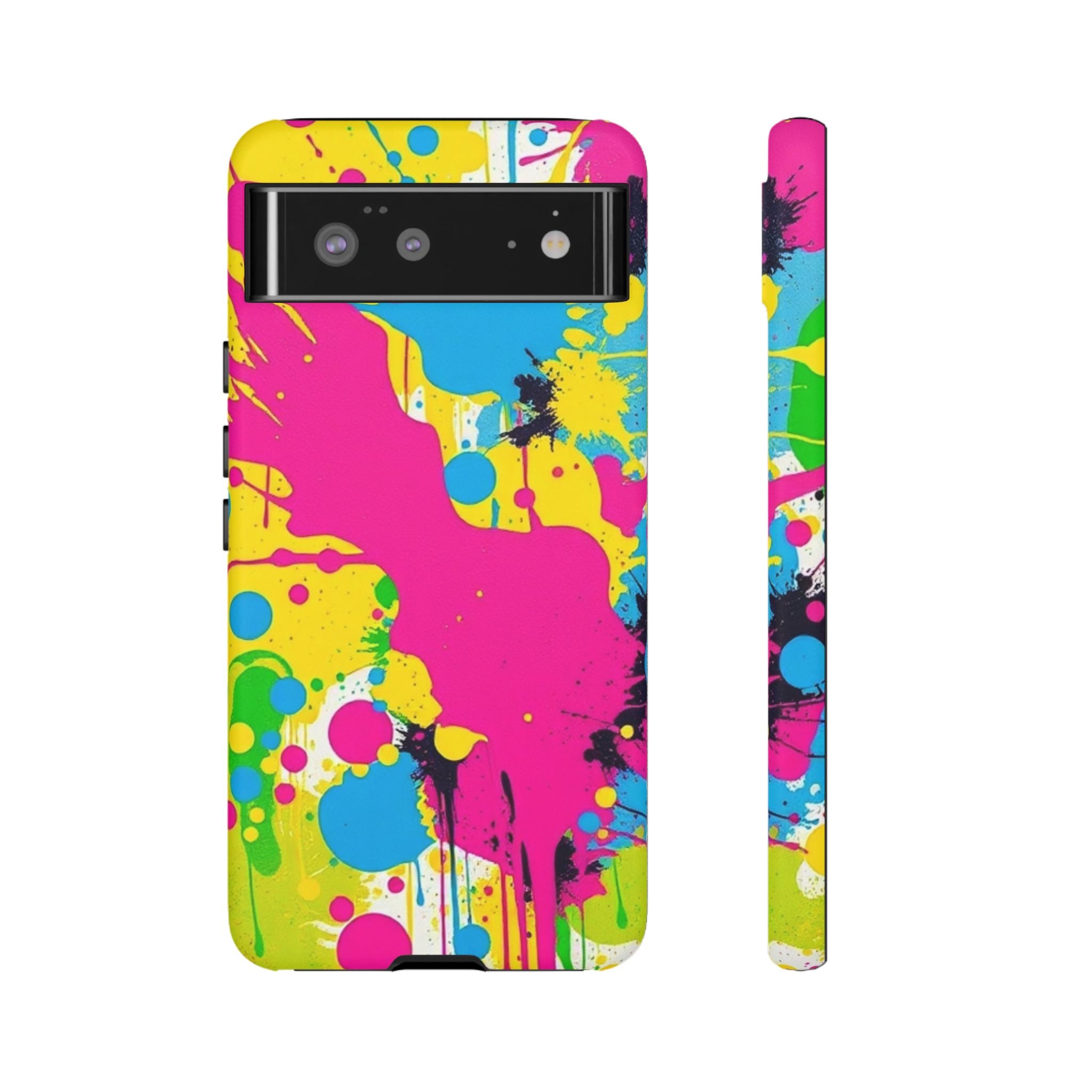 Android OR iPhone Compatible Cases - Crazy Retro Color Splash Design - Unique Tough Cases
