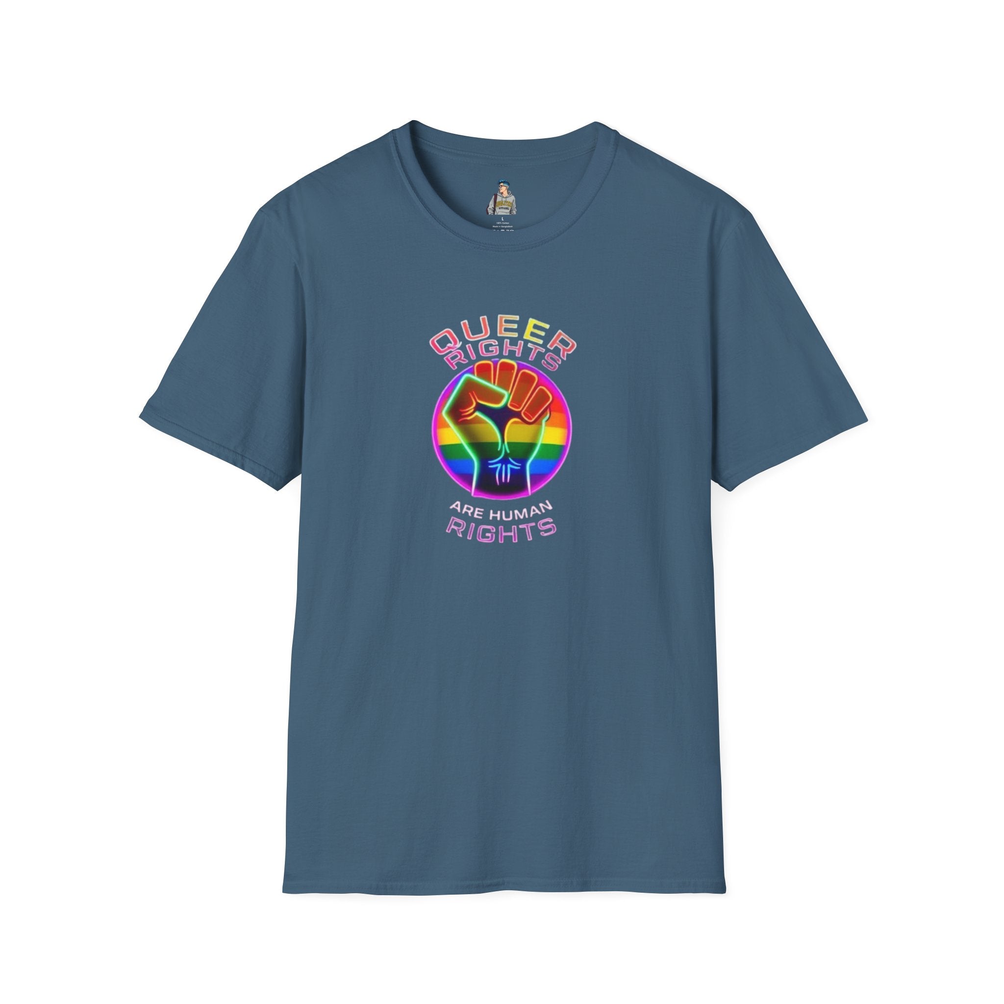 Unisex Softstyle T-Shirt - Queer Rights Are Human Rights Statement Tee