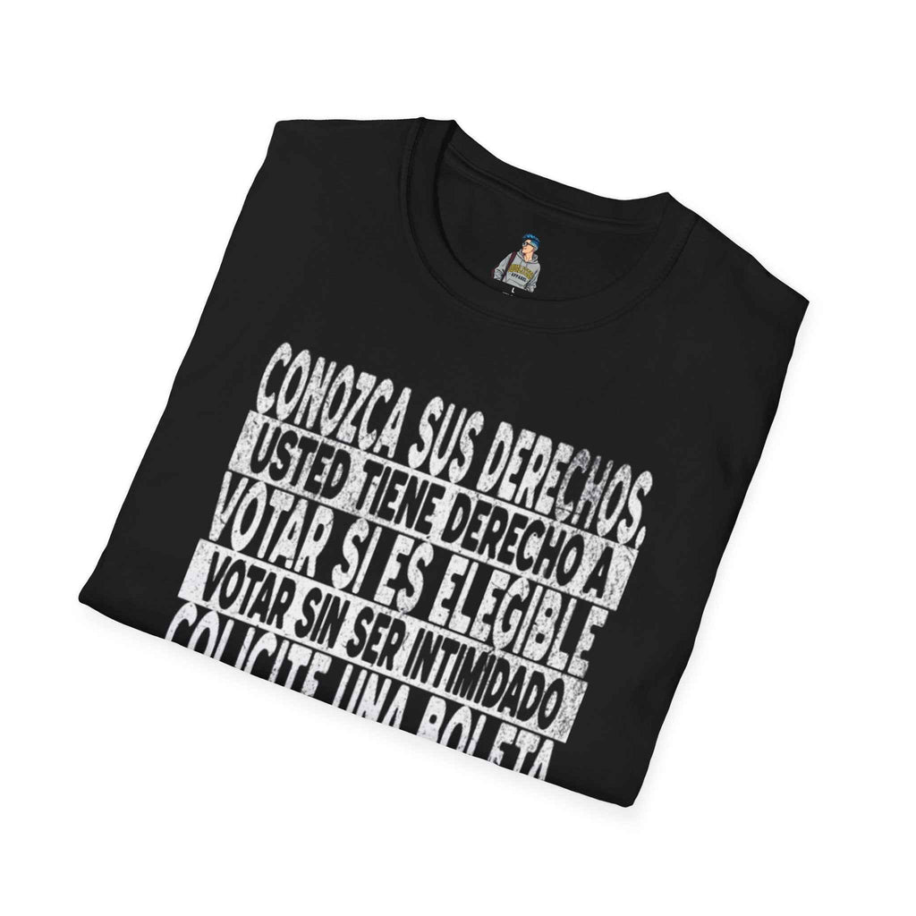 Voting Rights T-Shirt — Spanish "CONOZCA SUS DERECHOS"