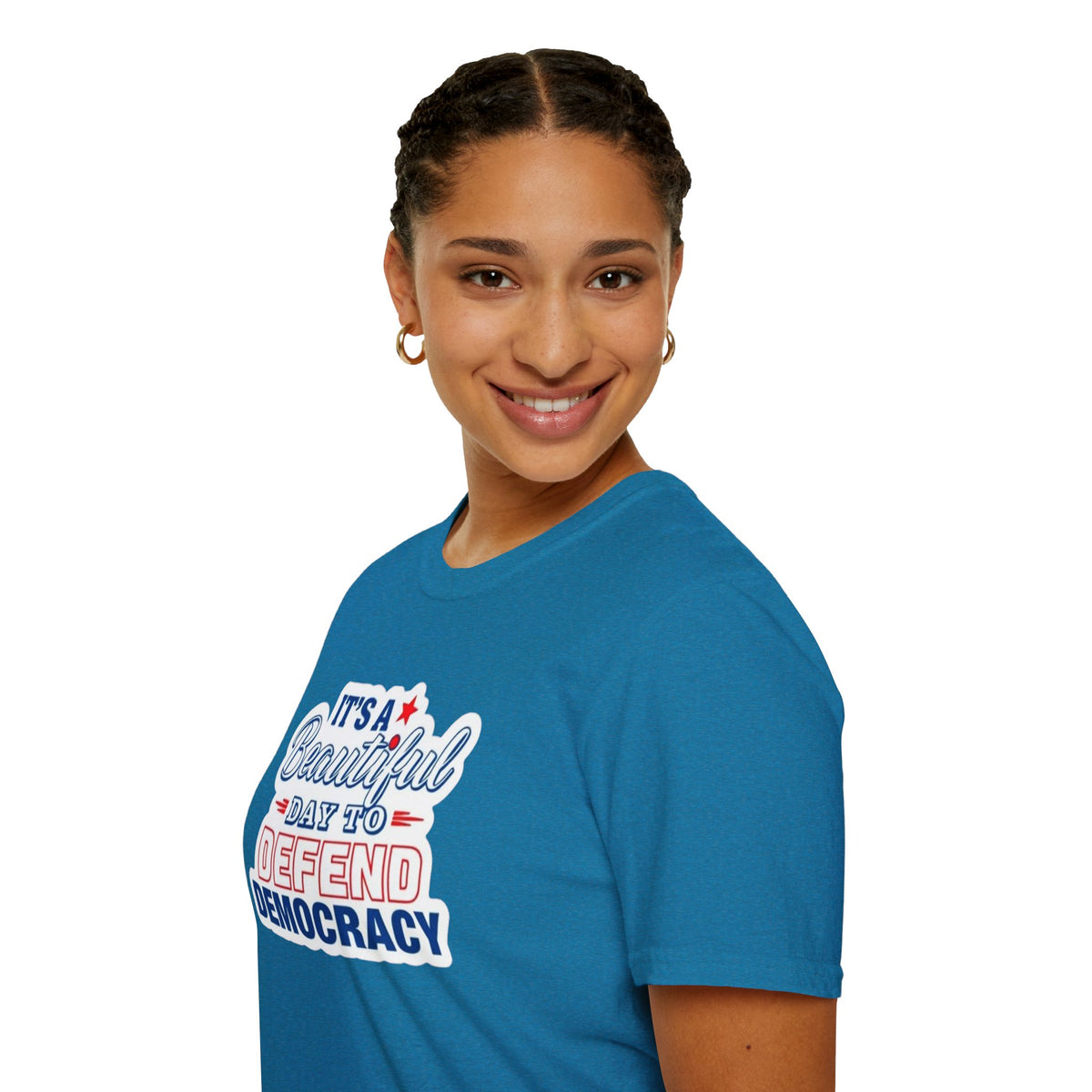 Defend Democracy Unisex Softstyle T-Shirt - Perfect for Activism and Everyday Wear