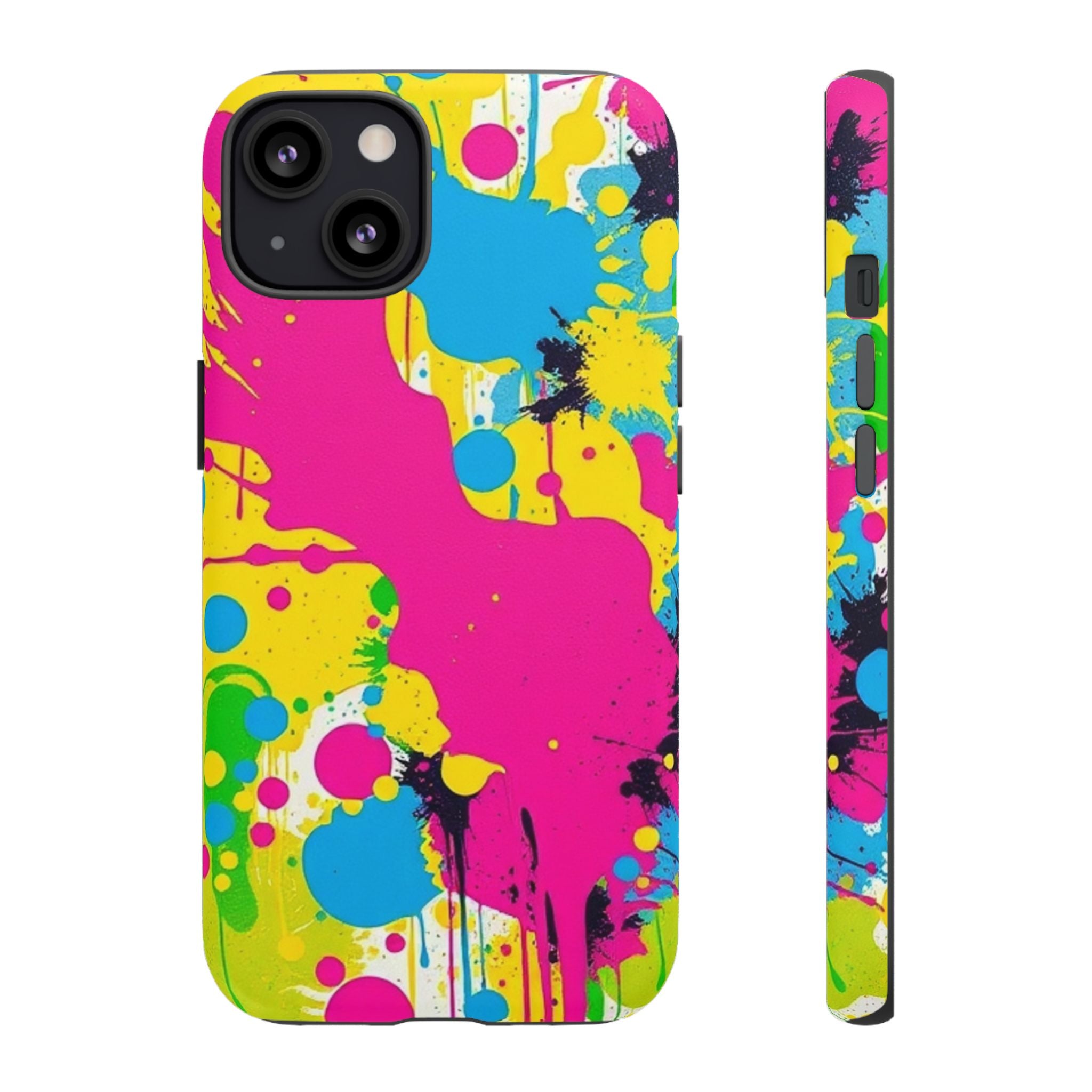 Android OR iPhone Compatible Cases - Crazy Retro Color Splash Design - Unique Tough Cases