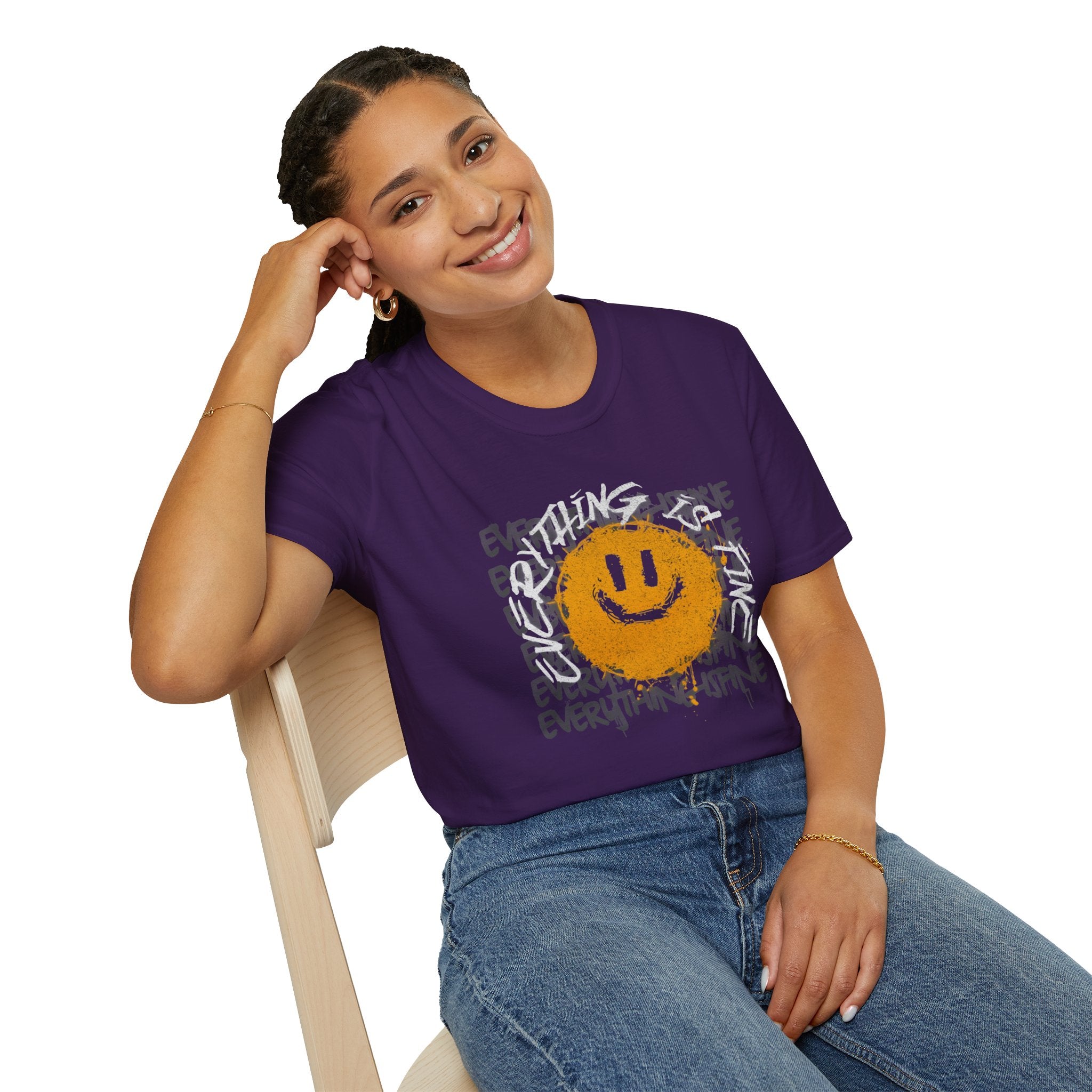 Everything is Fine Funny Unisex Softstyle T-Shirt, Sarcastic Tee, Humorous Graphic Shirt, Apocalypse Saying Top, Gift for Joke Lovers