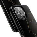Android OR iPhone Compatible Cases - Gold Line Face Design - Unique Tough Cases