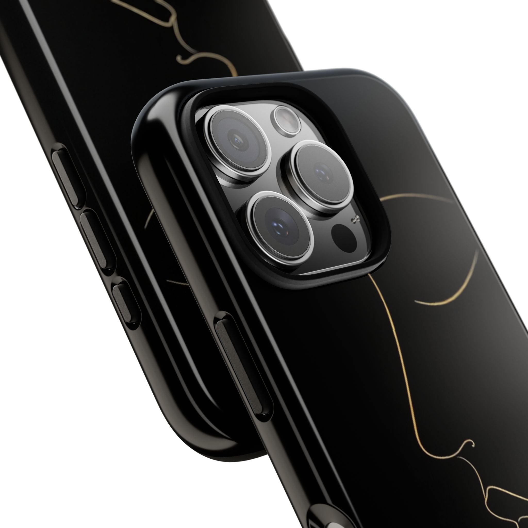 Android OR iPhone Compatible Cases - Gold Line Face Design - Unique Tough Cases