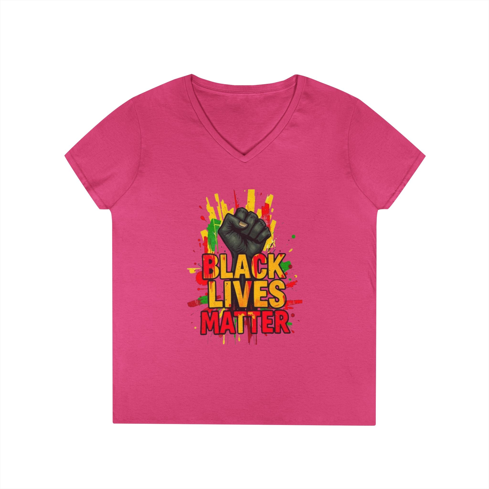 Empowering Ladies' V-Neck T-Shirt | Black Lives Matter Design