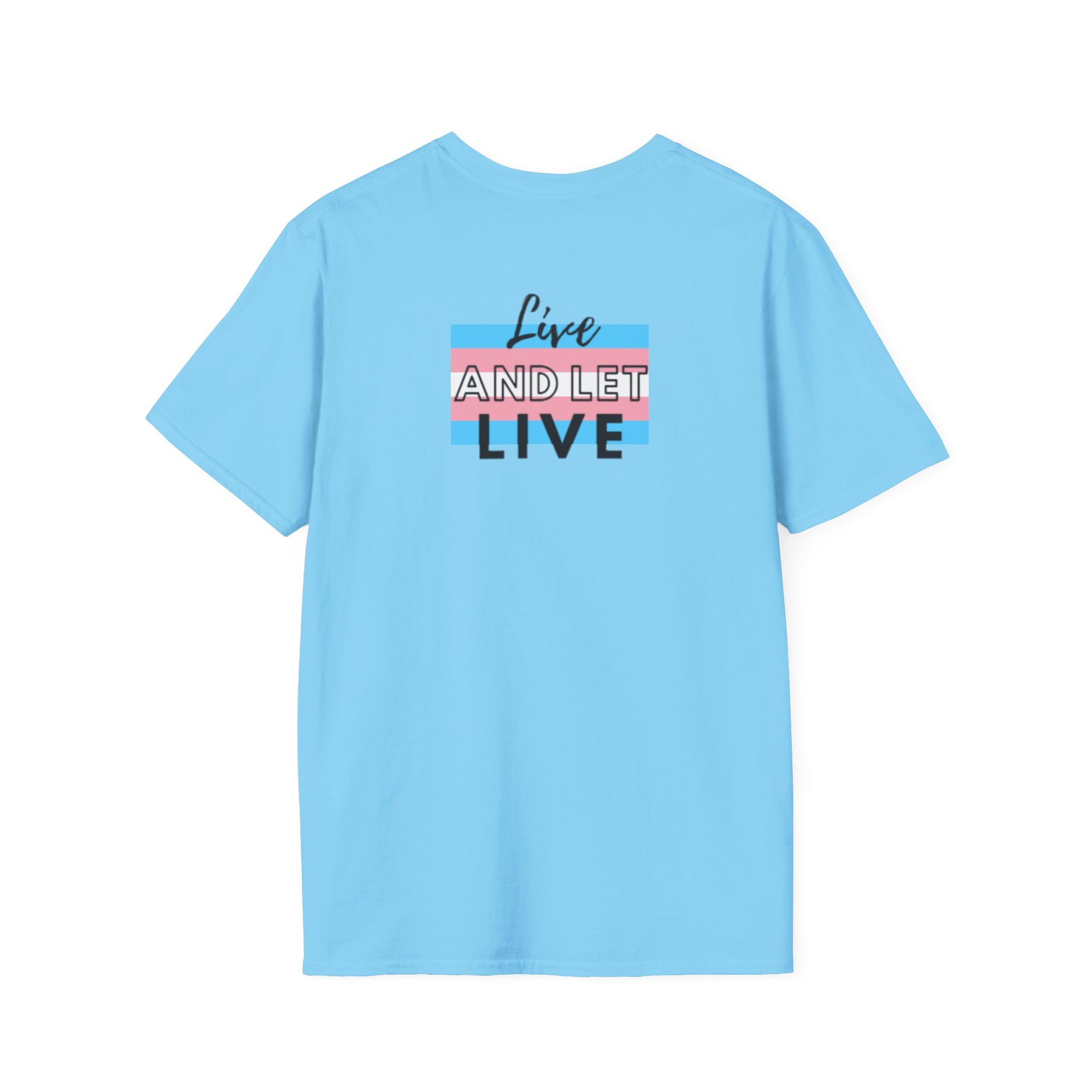 Live and Let Live Safety Pin Unisex Softstyle T-Shirt - Casual LGBTQ+ Pride Tee