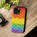 Rainbow Polka Dot Tough Phone Case for iPhone