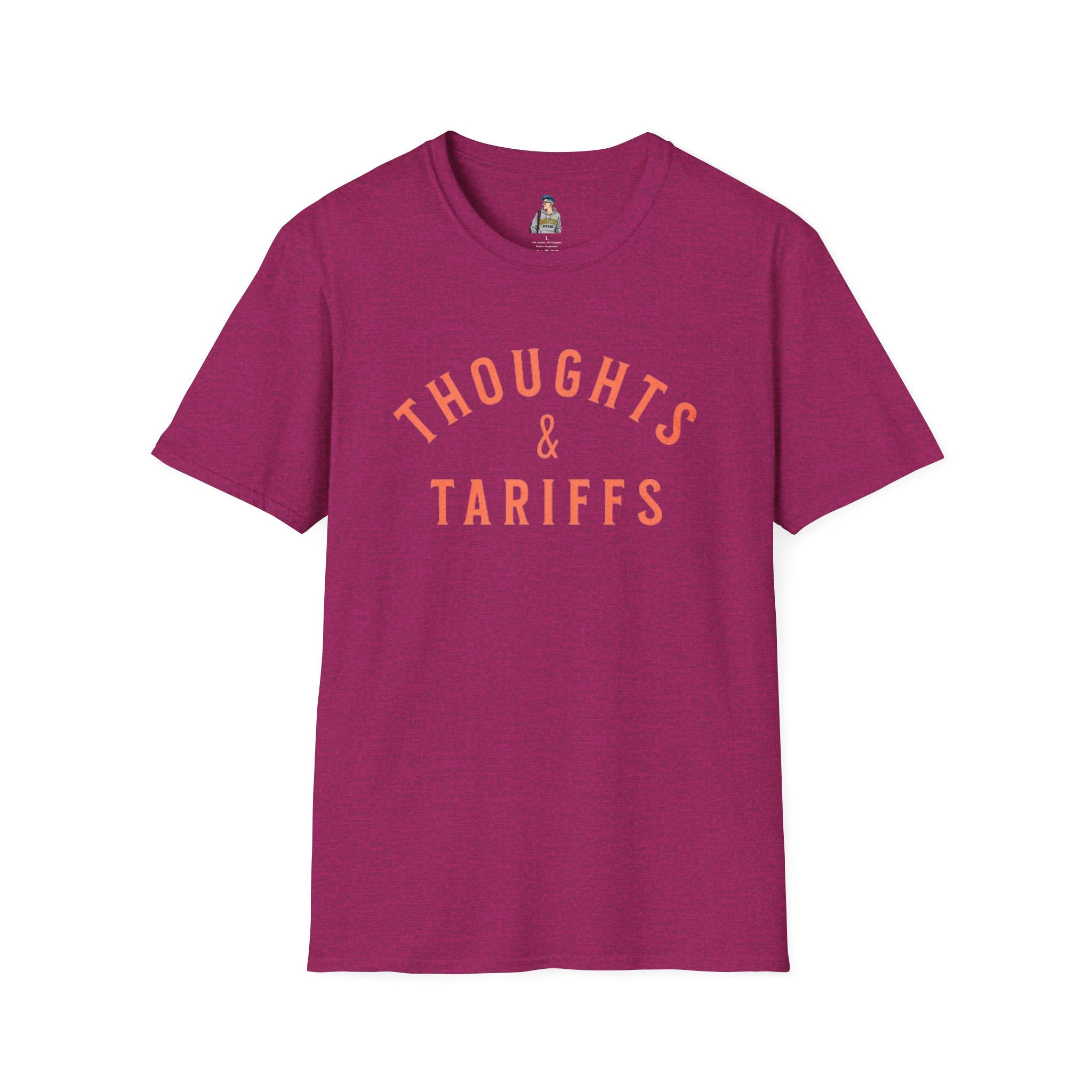 Funny Political Unisex SoftstyleThoughts and Tariffs Tee
