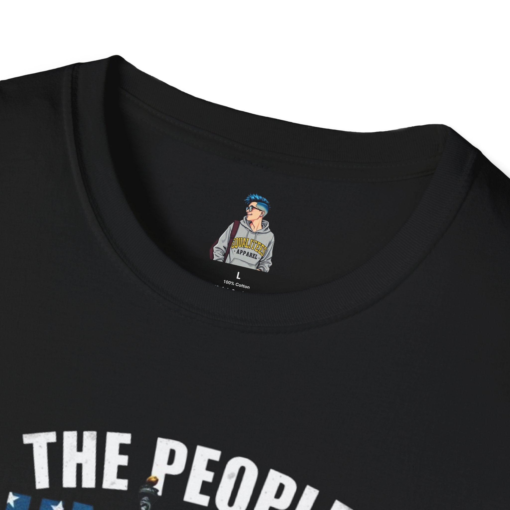 Patriotic Unisex Softstyle T-Shirt - "The People United Will Not Be Defeated"