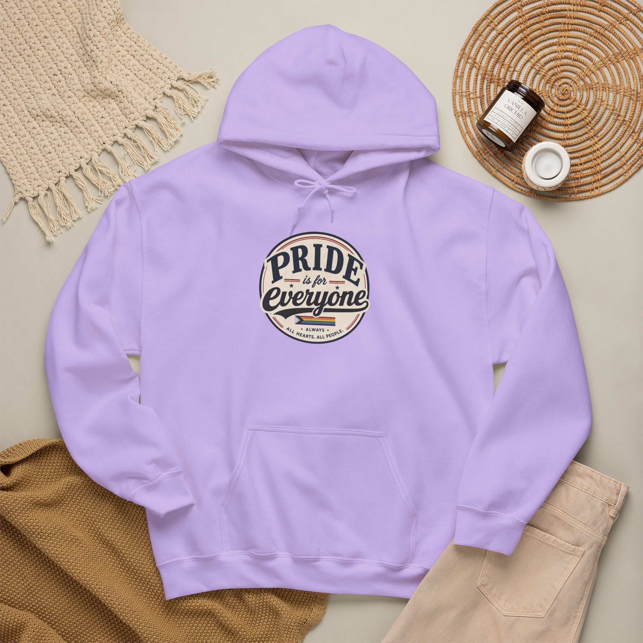 Pride Is For Everyone Pullover Hoodie — Vintage Graphic Inclusivity Sweatshirt