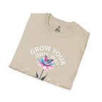 Grow Your Own Way Trans Pride Unisex T-Shirt - Floral Design for Garden Lovers