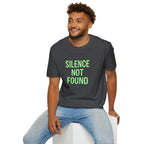 Silence Not Found T-Shirt — Bold Neon Text Tee