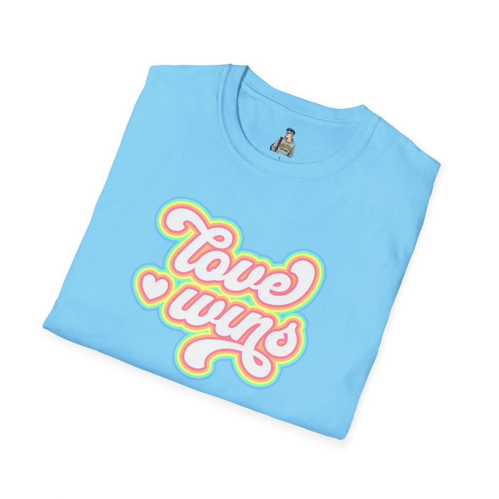 Love Wins Unisex Softstyle T-Shirt - Positive Vibes for Pride and Everyday Wear