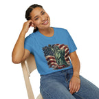 Statue of Liberty Stepping on MAGA American Flag T-Shirt — Patriotic USA Independence Day Tee