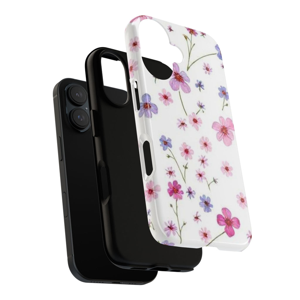 Floral Pink Wildflower Tough Phone Case for iPhone