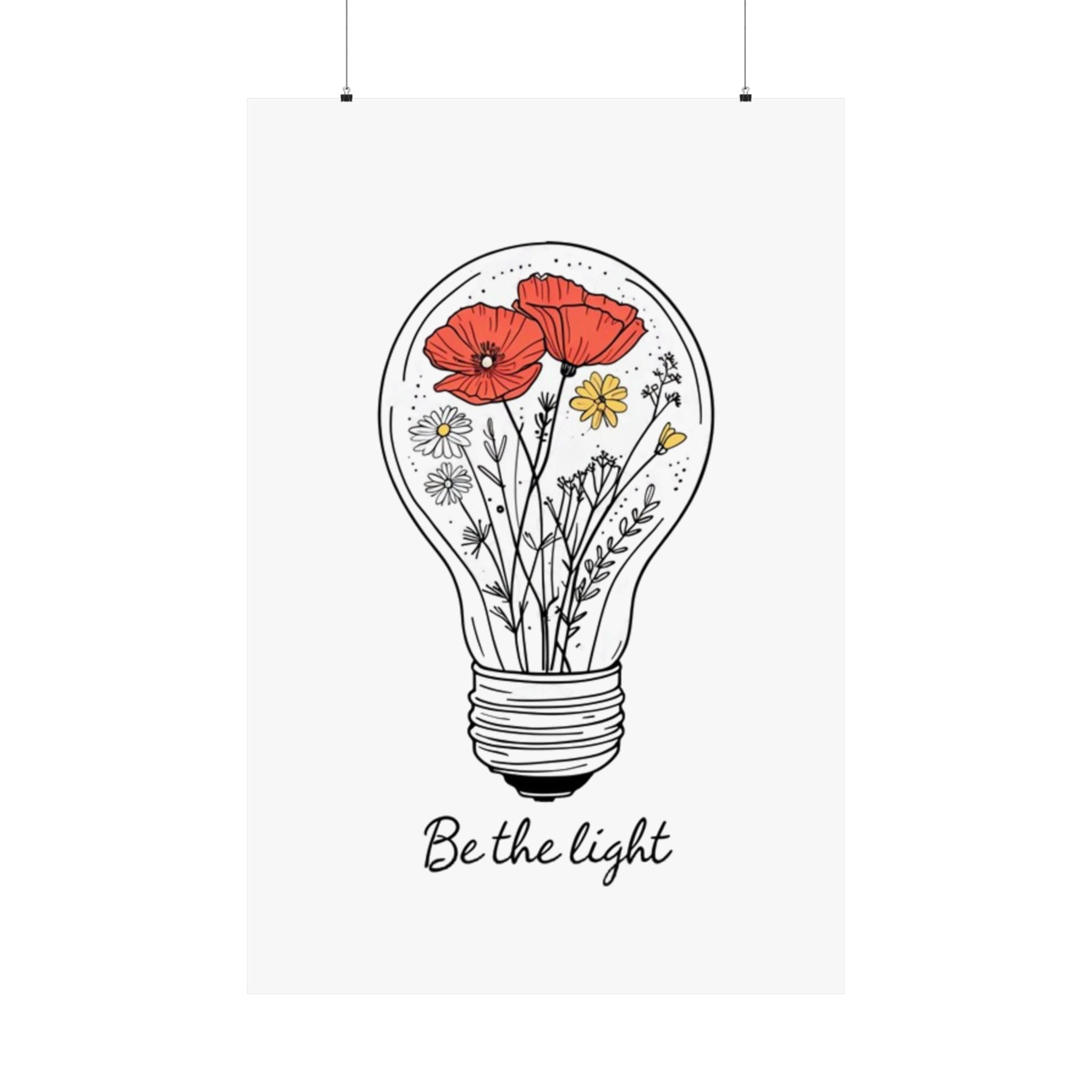 Inspirational Matte Vertical Poster - 'Be the Light'