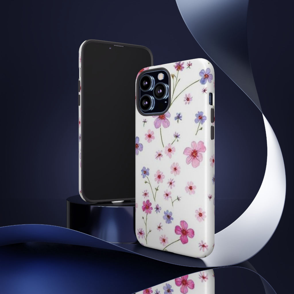 Floral Pink Wildflower Tough Phone Case for iPhone