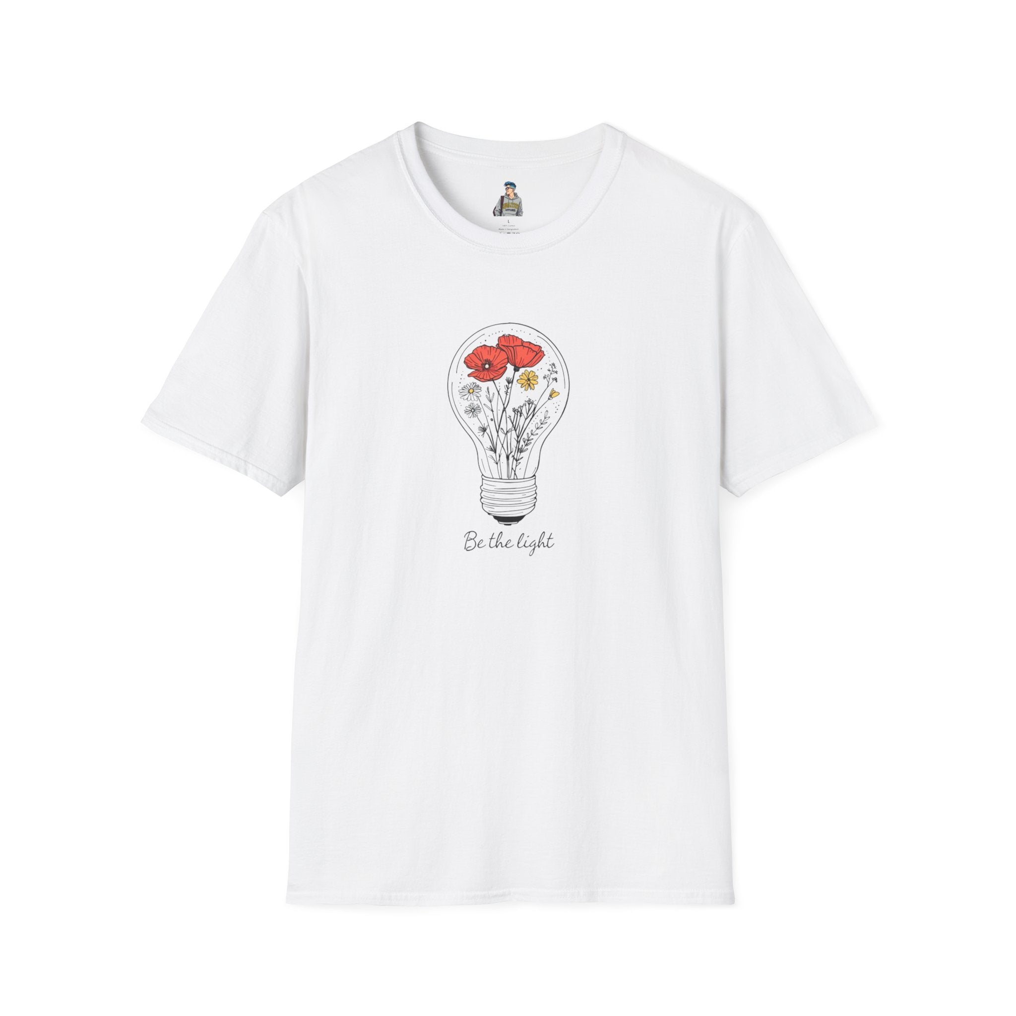 Be the Light Floral T-Shirt | Unisex Softstyle Tee for Positive Vibes