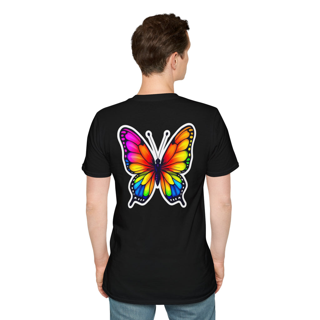 Rainbow Butterfly Cocoon Pride T-Shirt | Unisex Softstyle Tee