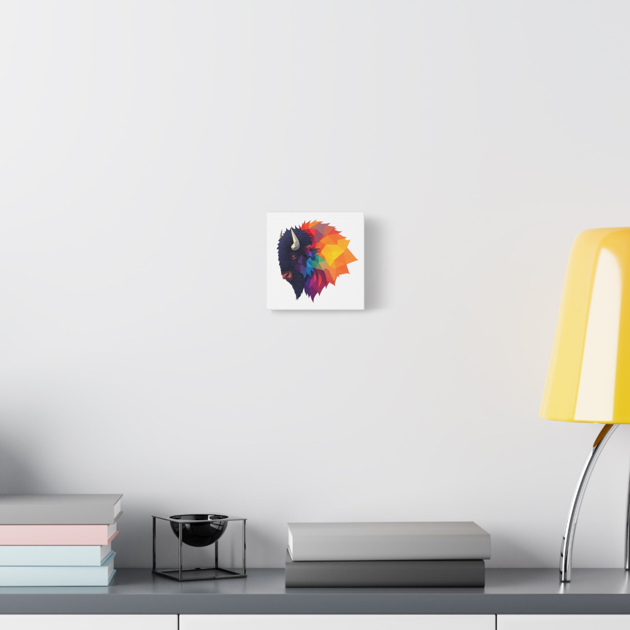 Colorful Buffalo Wall Art Canvas - Vibrant Animal Decor for Home & Office