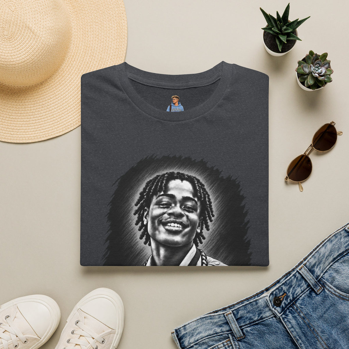 Smiling Portrait Front - In Memory of Pierre Damas Bel T-Shirt