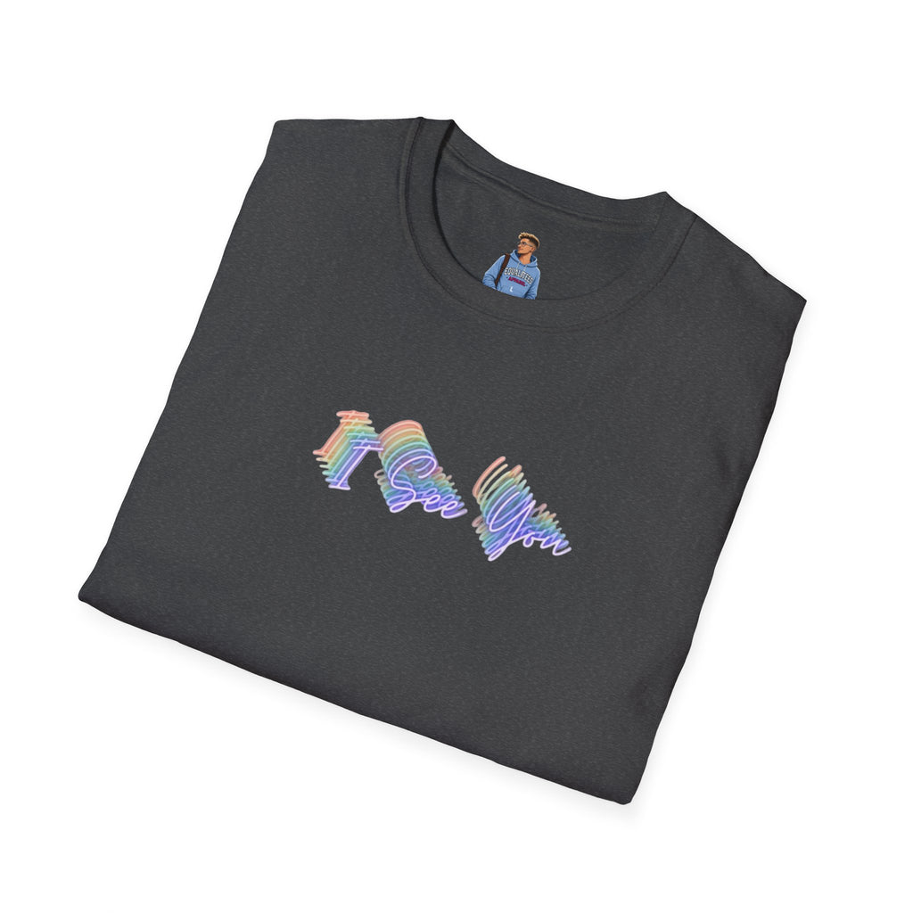 I See You Unisex Softstyle T-Shirt - Colorful Wave Design for LGBTQ+ Visibility