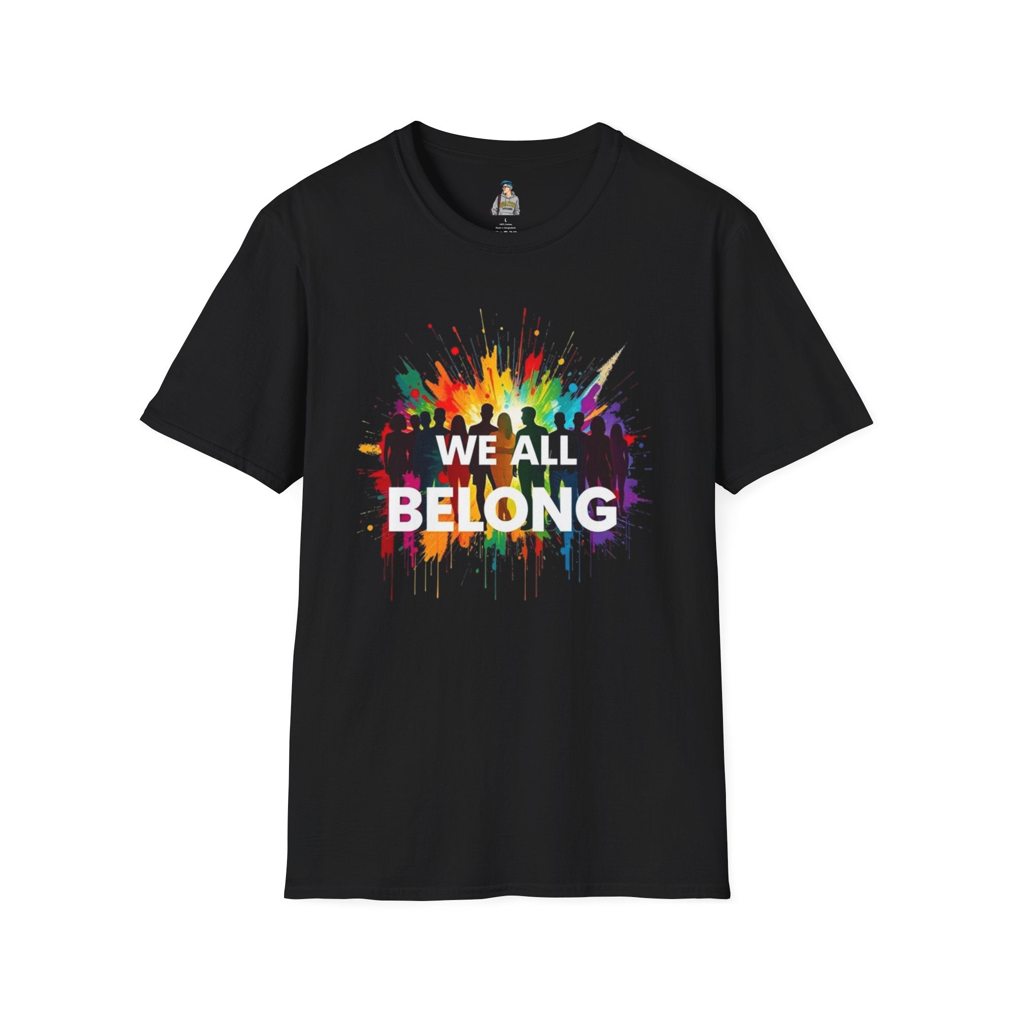 We All Belong Unisex Softstyle T-Shirt - Colorful Pride Tee