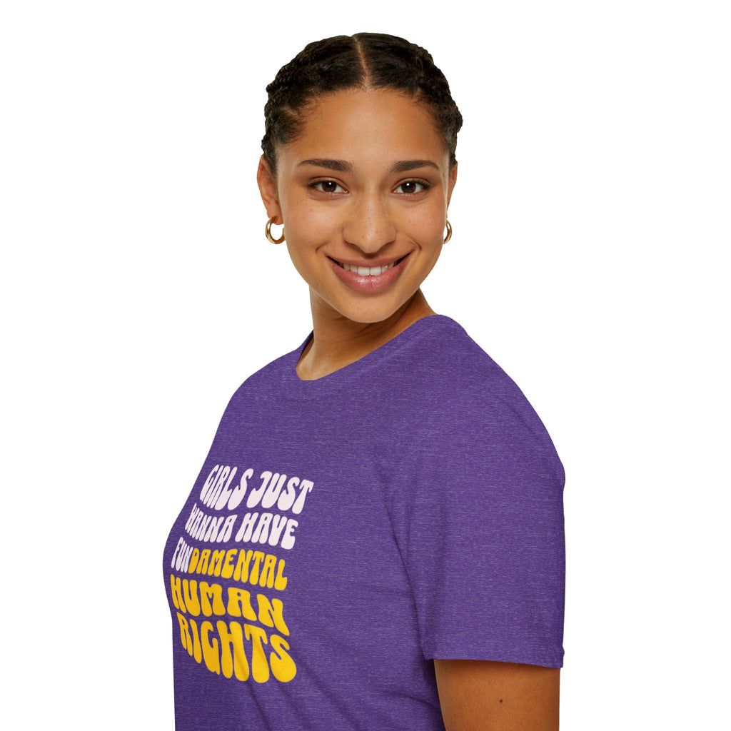 Girls Just Wanna Have Fundamental Human Rights Unisex Softstyle T-Shirt - EqualiTees.Me