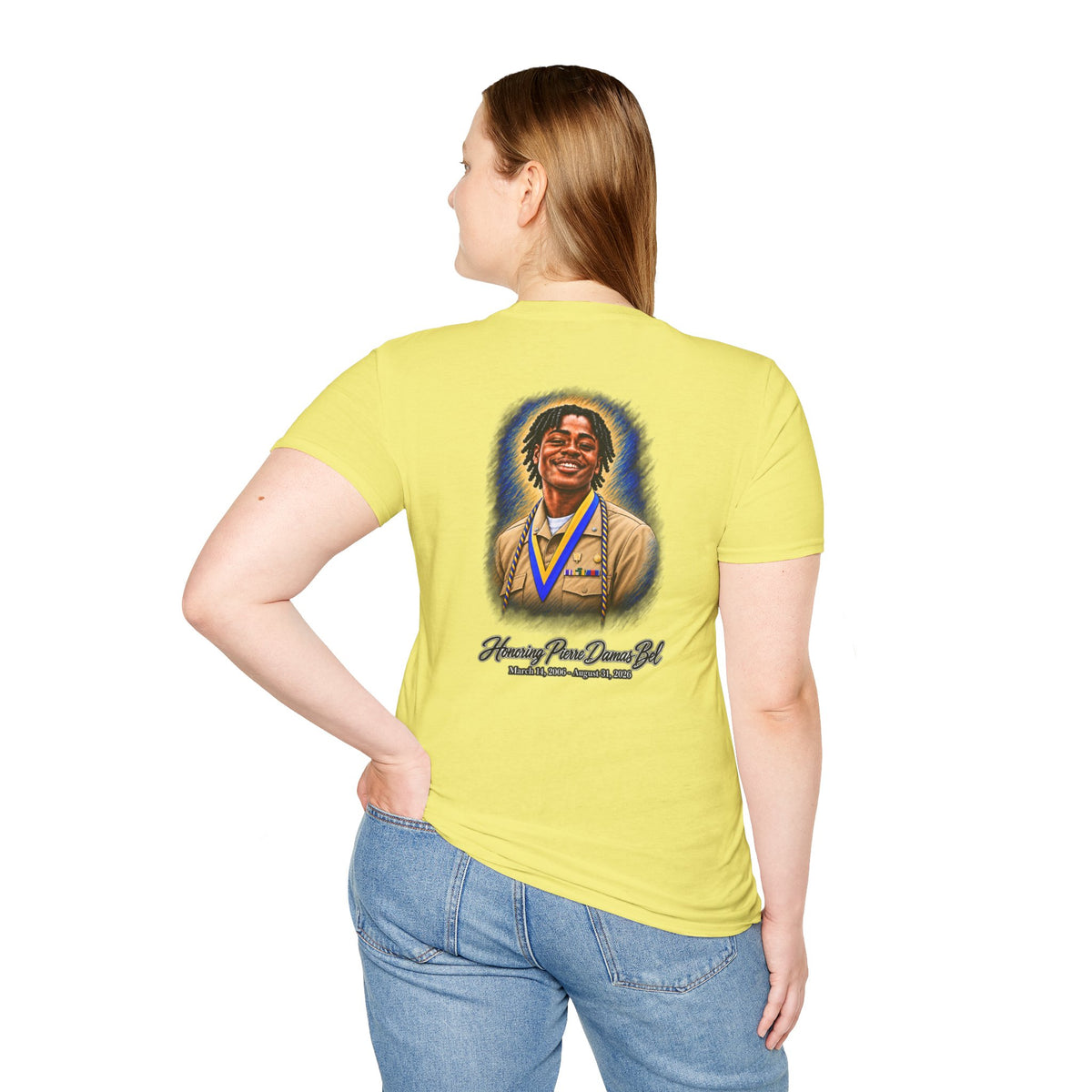 Portrait Front and Back - In Memory of Pierre Damas Bel T-Shirt