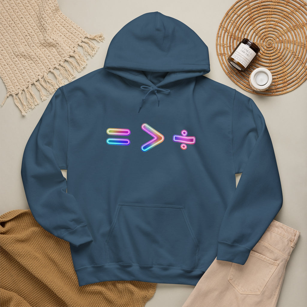 Equality is Greater than Division Neon Style Pullover Hoodie