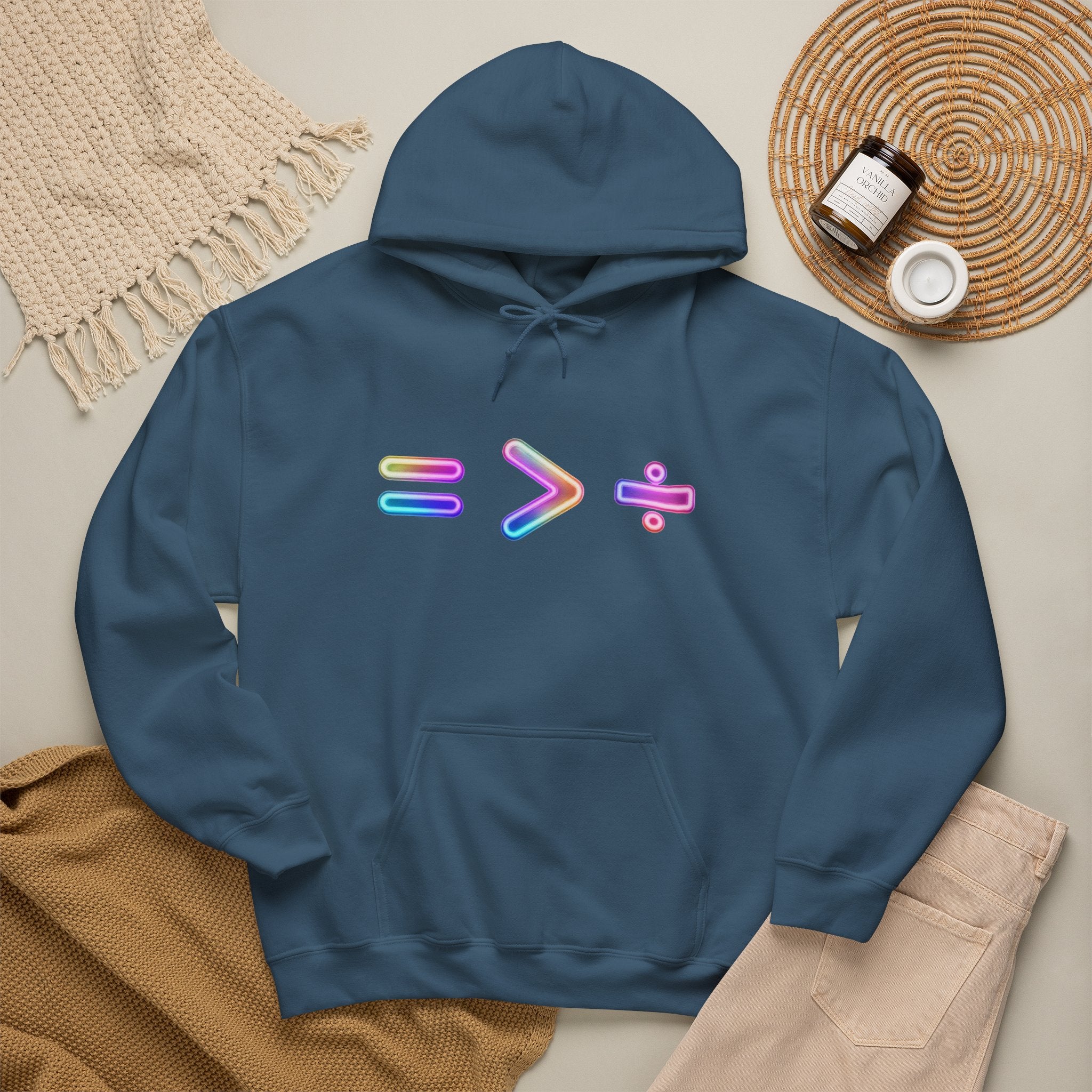 Equality is Greater than Division Neon Style Pullover Hoodie