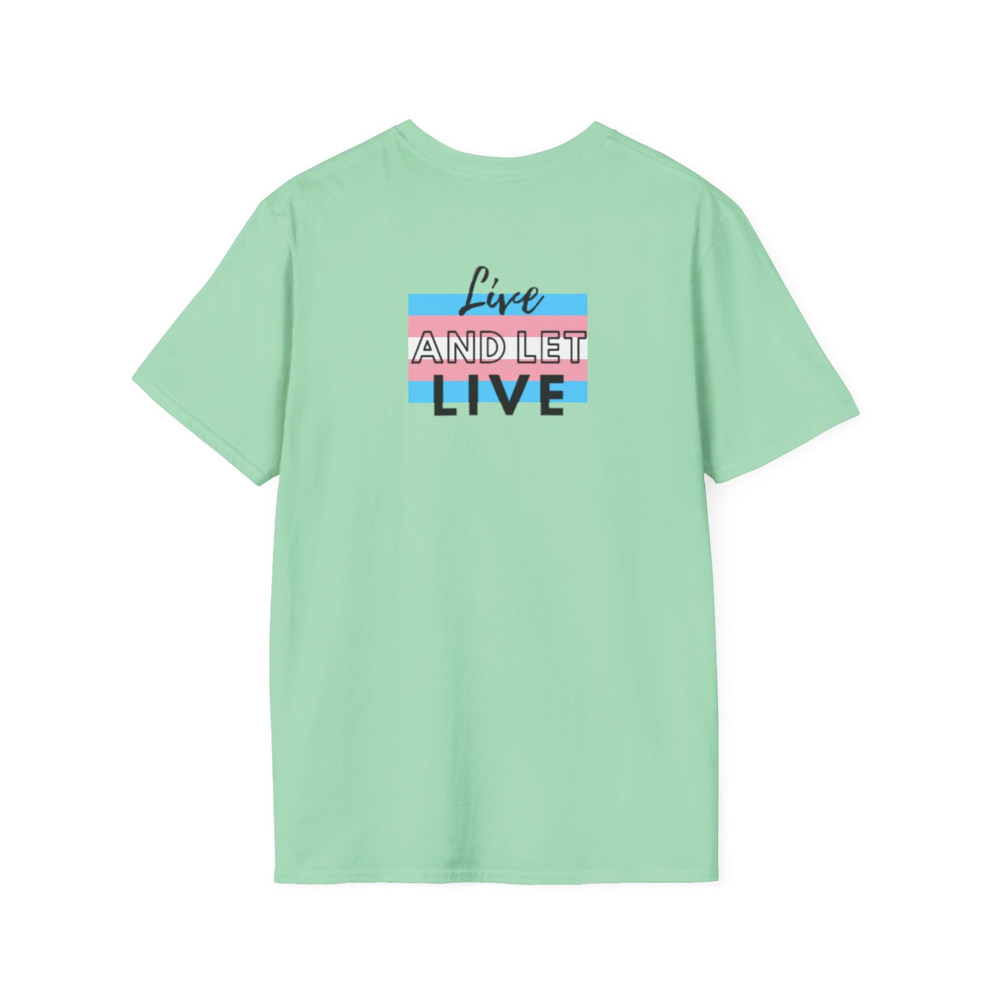Live and Let Live Safety Pin Unisex Softstyle T-Shirt - Casual LGBTQ+ Pride Tee