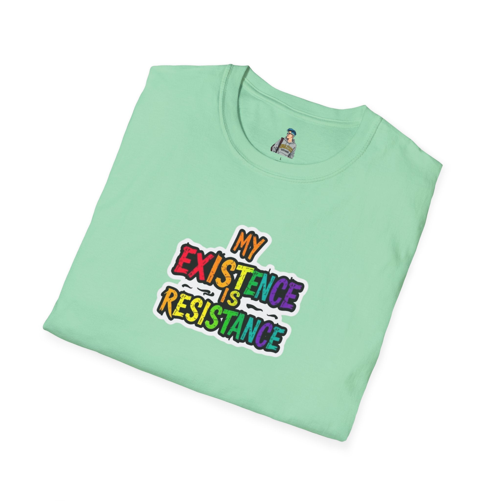 My Existence is Resistance Unisex Softstyle T-Shirt - Empowerment & Self-Expression Wear